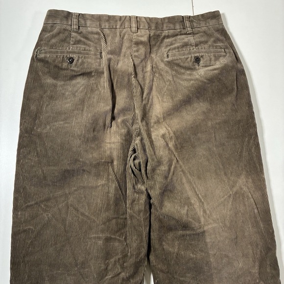 Vintage Brooks Brothers Corduroy Pants 33x29 Brown Relaxed 90s Old Money (34x32) - Picture 6 of 10